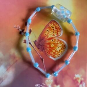 Beaded Bracelet with Blue Accents